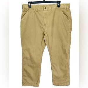 Carhartt Pants Mens 42x30 Fits 40x27 Khaki Brown Relaxed Fit Carpenter B324 DKH